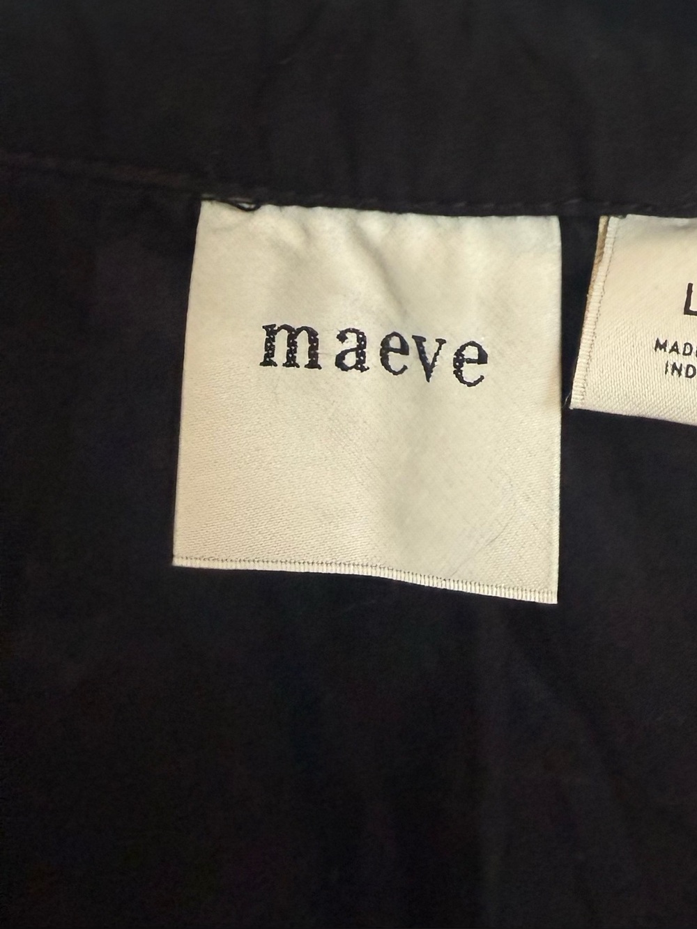 Maeve Black Peasant Top with White Embroidery - Picture 5 of 9